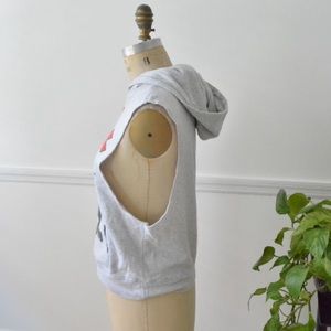 Tops - Grey Vintage Felix the cat sleeveless hoodie Tops - Grey Vintage Felix the cat sleeveless hoodie